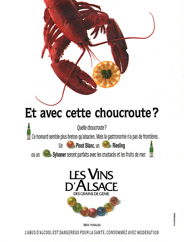 Publicit� Vins Alsace 1991